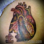 тату пазл №581 - достойный вариант рисунка, который успешно можно использовать для переработки и нанесения как тату пазл сердце