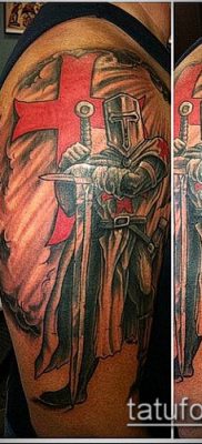 тату рыцарь №597 — прикольный вариант рисунка, который удачно можно использовать для переработки и нанесения как тату рыцарь на руке