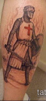 тату рыцарь №311 — уникальный вариант рисунка, который удачно можно использовать для переделки и нанесения как тату рыцарь и замок