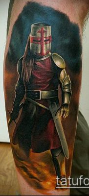 тату рыцарь №919 — крутой вариант рисунка, который легко можно использовать для преобразования и нанесения как тату рыцарь на предплечье