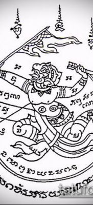 тату сак янт №711 — крутой вариант рисунка, который хорошо можно использовать для переделки и нанесения как Tatu sak yant