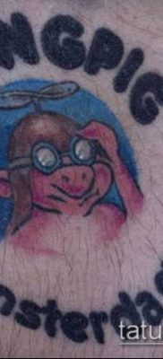 тату свинья №618 — эксклюзивный вариант рисунка, который хорошо можно использовать для доработки и нанесения как тату кабан и бык
