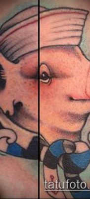 тату свинья №254 — классный вариант рисунка, который успешно можно использовать для переработки и нанесения как тату свинья