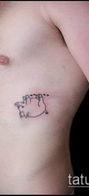 тату свинья №7 — достойный вариант рисунка, который удачно можно использовать для переработки и нанесения как тату свинья и петух