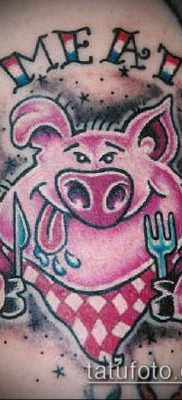 тату свинья №621 — крутой вариант рисунка, который легко можно использовать для переделки и нанесения как Pig tattoo