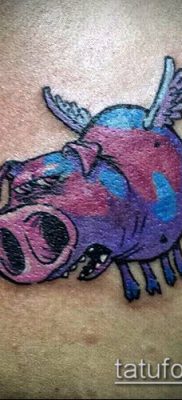 тату свинья №556 — эксклюзивный вариант рисунка, который хорошо можно использовать для переделки и нанесения как тату кабан и бык