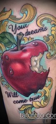 фото тату яблоко (apple tattoo) (значение) — пример рисунка — 019 tatufoto.com