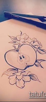 фото тату яблоко (apple tattoo) (значение) — пример рисунка — 031 tatufoto.com