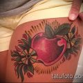 фото тату яблоко (apple tattoo) (значение) - пример рисунка - 045 tatufoto.com