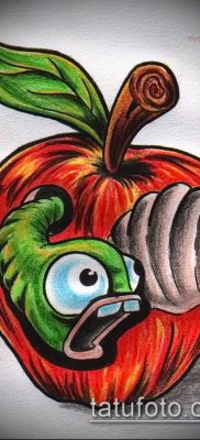 фото тату яблоко (apple tattoo) (значение) — пример рисунка — 076 tatufoto.com
