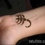 Фото скорпион хной (Tattoo Scorpion henn) (значение) - пример рисунка - 010 tatufoto.com