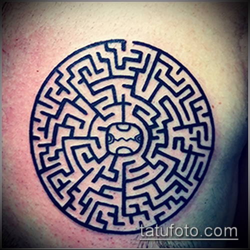 Фото тату лабиринт рисунок (Tattoo labyrin) (значение) - пример рисунка - 051 tatufoto.com