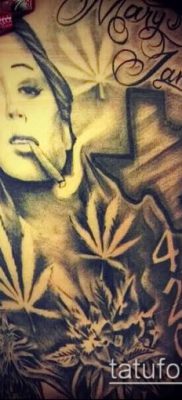 Фото тату марихуанна (Tattoo Marijuana) (значение) — пример рисунка — 045 tatufoto.com