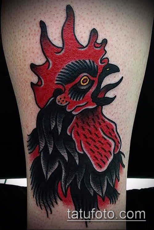 Фото тату петух (Tattoo cock) (значение) - пример рисунка - 057 tatufoto.com