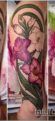 Фото тату гладиолус — пример рисунка — 30052017 — пример — 032 Tattoo gladiolus