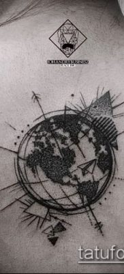 Фото тату глобус — пример рисунка — 26052017 — пример — 012 Tattoo globe
