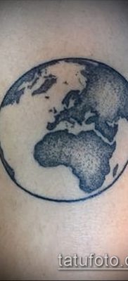 Фото тату глобус — пример рисунка — 26052017 — пример — 017 Tattoo globe