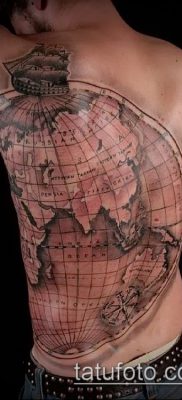Фото тату глобус — пример рисунка — 26052017 — пример — 018 Tattoo globe