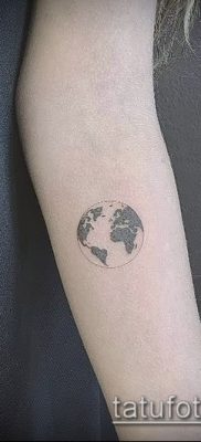 Фото тату глобус — пример рисунка — 26052017 — пример — 020 Tattoo globe