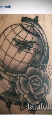Фото тату глобус — пример рисунка — 26052017 — пример — 024 Tattoo globe