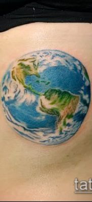 Фото тату глобус — пример рисунка — 26052017 — пример — 033 Tattoo globe
