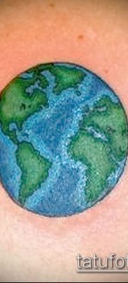 Фото тату глобус — пример рисунка — 26052017 — пример — 045 Tattoo globe