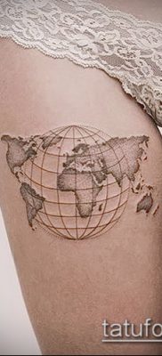 Фото тату глобус — пример рисунка — 26052017 — пример — 049 Tattoo globe