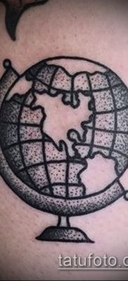 Фото тату глобус — пример рисунка — 26052017 — пример — 050 Tattoo globe
