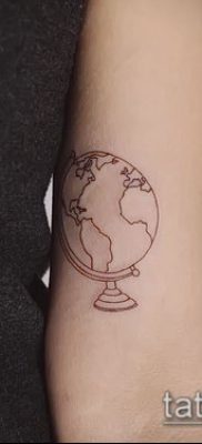 Фото тату глобус — пример рисунка — 26052017 — пример — 055 Tattoo globe
