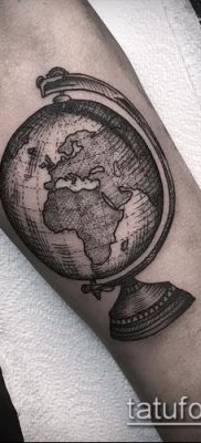 Фото тату глобус — пример рисунка — 26052017 — пример — 059 Tattoo globe