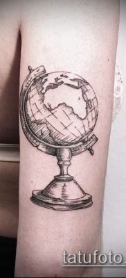 Фото тату глобус — пример рисунка — 26052017 — пример — 061 Tattoo globe