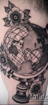 Фото тату глобус — пример рисунка — 26052017 — пример — 072 Tattoo globe