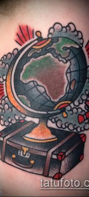 Фото тату глобус — пример рисунка — 26052017 — пример — 073 Tattoo globe