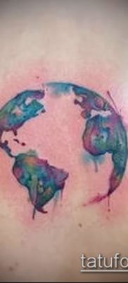 Фото тату глобус — пример рисунка — 26052017 — пример — 076 Tattoo globe
