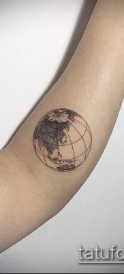 Фото тату глобус — пример рисунка — 26052017 — пример — 079 Tattoo globe