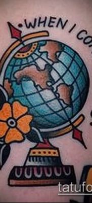 Фото тату глобус — пример рисунка — 26052017 — пример — 080 Tattoo globe