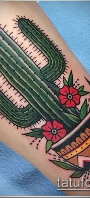 Фото тату кактус — пример рисунка — 27052017 — пример — 032 Tattoo cactus