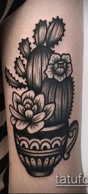 Фото тату кактус — пример рисунка — 27052017 — пример — 043 Tattoo cactus