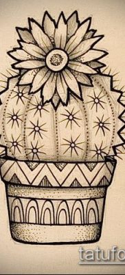 Фото тату кактус — пример рисунка — 27052017 — пример — 057 Tattoo cactus