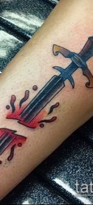 Фото тату клинок оружие — пример рисунка — 27052017 — пример — 045 Tattoo blade weapo