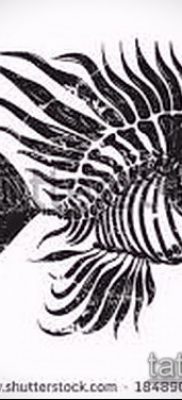 Фото тату скелет рыбы — пример рисунка — 30052017 — пример — 002 Fish skeleton tattoo