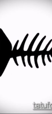 Фото тату скелет рыбы — пример рисунка — 30052017 — пример — 014 Fish skeleton tattoo