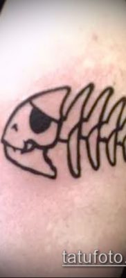 Фото тату скелет рыбы — пример рисунка — 30052017 — пример — 054 Fish skeleton tattoo