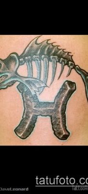 Фото тату скелет рыбы — пример рисунка — 30052017 — пример — 078 Fish skeleton tattoo