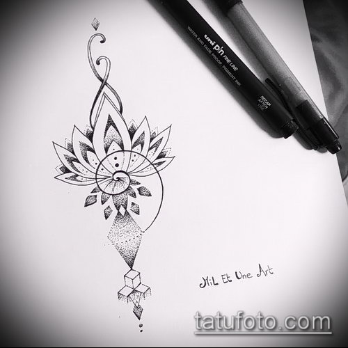 Фото Эскизы тату лотос - 19062017 - пример - 118 Sketches of tattoo lotus - tatufoto.com