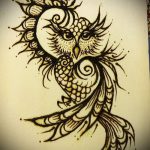 Фото рисунок совы хной мехенди - 04062017 - пример - 003 owl henna