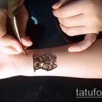 Фото рисунок совы хной мехенди - 04062017 - пример - 007 owl henna