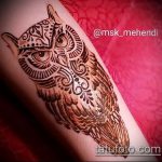 Фото рисунок совы хной мехенди - 04062017 - пример - 012 owl henna