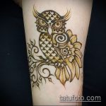 Фото рисунок совы хной мехенди - 04062017 - пример - 013 owl henna