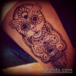 Фото рисунок совы хной мехенди - 04062017 - пример - 014 owl henna